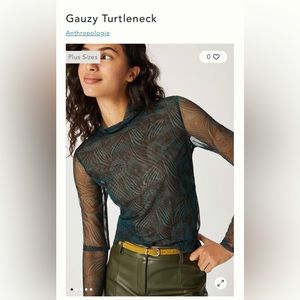 Anthropologie Paisley Gauze Turtleneck. Size XS.